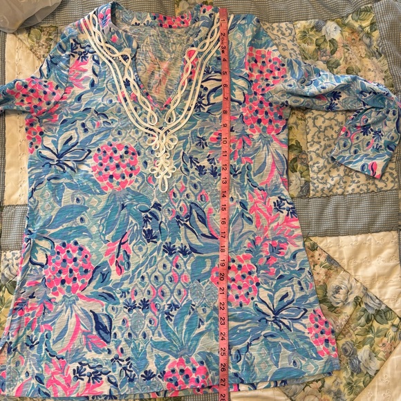 Lilly Pulitzer Blue Kaia Cotton Tunic Top - Picture 6 of 6